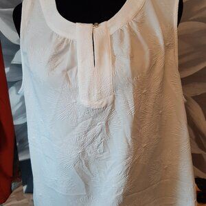 Liz Claiborne Womens Keyhole Neck Sleeveless Blouse white NWT